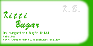 kitti bugar business card