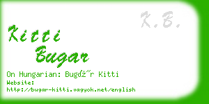 kitti bugar business card